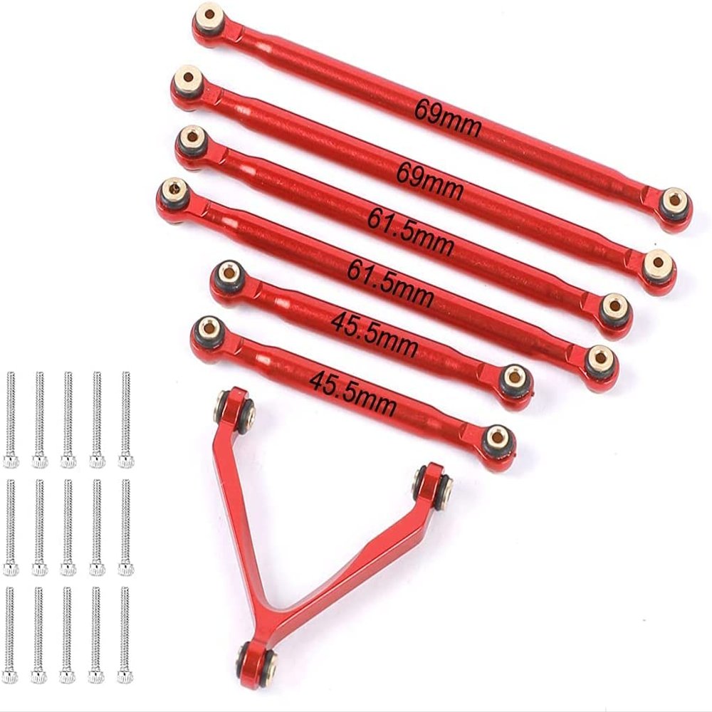 GORHLady Aluminum Alloy Rod Link Suspension Linkage Kit for 1/24 RC Crawler Car