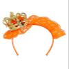 Boland 61829 - Queen Headband, Gold Orange, Unisex, Crown with Lace Fabric, Tiara, Netherlands, Fan Item, Football, European Championship, World Cup, Carnival, Theme Party view 3
