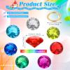 ZCYSRLQIN 12 Pcs Gold Round Ring Set Acrylic Diamond Gemstone Jewelry Alloy Halloween Party Hunting Cake Ornament Gift Bag Blue Hedgehog Power Ring (Classical Style) view 2