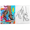 11x14 Canvas Painting | Heels 80s Retro Theme | Pre Drawn Stretched Canvas | Retro Artwork | Adult Sip and Paint Party Favor | Therapeutic Painting Shoes view 1