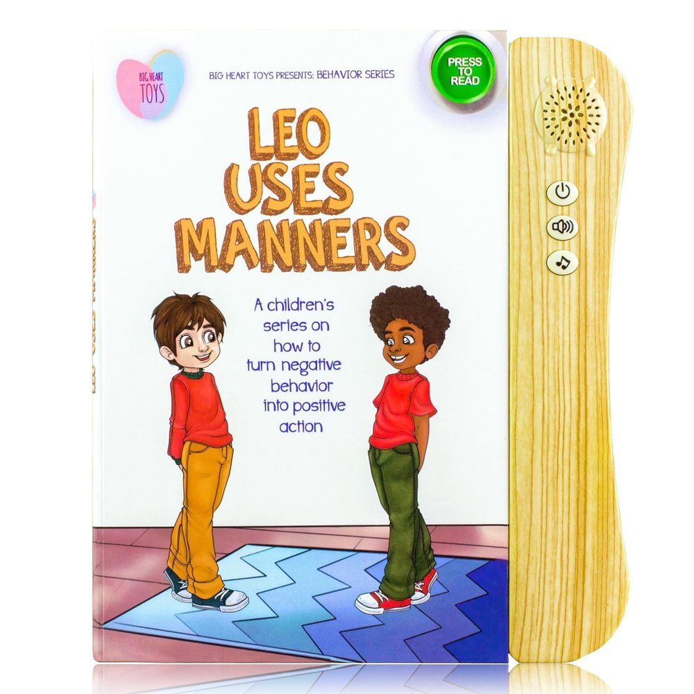 Big Heart Toys Leo Uses Manners Sound Book for Kids with Autism | Montessori Autism Sensory Books | Builds Social Skills, Emotional Learning & Communication | Neurodivergent Children's Sound Books