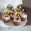 24 PCS Bumble Bee One Cupcake Toppers Black and Gold Glitter Number 1 Bee Cupcake Picks First Birthday Cake Decorations for Baby Shower Kids 1st Birthday Party Supplies view 4