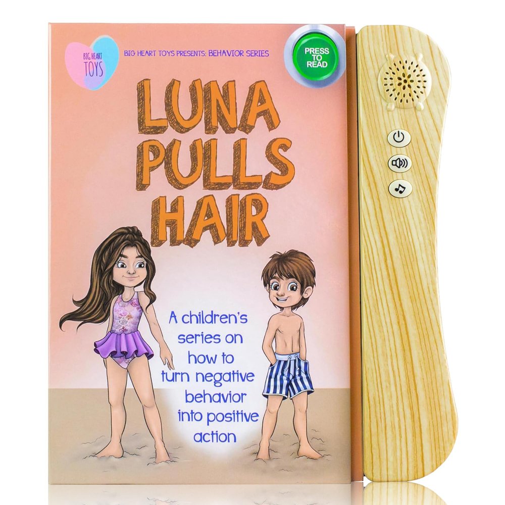 Big Heart Toys Luna Pulls Hair Sound Book for Kids with Autism | Montessori Autism Sensory Books | Builds Social Skills, Emotional Learning & Communication | Neurodivergent Children's Sound Books