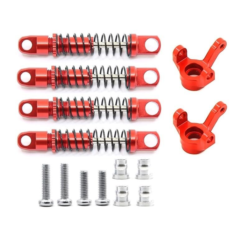 Greendhat for XIAOMI Suzuki JIMNY 1/16 RC Crawler Car Parts Metal Shock Absorber with Steering Cup Upgrade Accessories ( Color : Red )