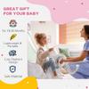 Qaba Baby Rocking Horse Elephant Rocking Chair Toddler Rocker Toy with Sound Wooden Base Seat Safety Belt for 1.5-3 Year Old, Gray view 3