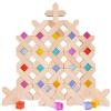 Agirlgle Wooden Rainbow Building Blocks Cube Gem Stacking Blocks Toy - Colorful Montessori Rainbow Stacker Toy Elegant Wood Rainbow Cube Blocks- Acrylic Blocks Educational Toys for Toddlers- 80Pcs view 2