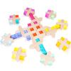 Agirlgle Wooden Rainbow Building Blocks Cube Gem Stacking Blocks Toy - Colorful Montessori Rainbow Stacker Toy Elegant Wood Rainbow Cube Blocks- Acrylic Blocks Educational Toys for Toddlers- 80Pcs view 3