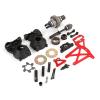 Greendhat Differential Transmission Gear Box Complete & Brake Disc /Pad Kit for 1/5 HPI Rofun Rovan KM Baja 5B 5T 5SC ( Color : Red ) view 1