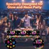 1 Pack Let's Glow Tablecloth- Neon Party Table Cover, Disposable Plastic Rectangle Glow in the Dark Tables Cloth for Neon Black Light Glow Party Tables Decorations and Parties Supplies, 51 x 86 Inch view 2