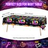 1 Pack Let's Glow Tablecloth- Neon Party Table Cover, Disposable Plastic Rectangle Glow in the Dark Tables Cloth for Neon Black Light Glow Party Tables Decorations and Parties Supplies, 51 x 86 Inch view 3