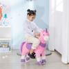 Qaba Ride On Real Walking Unicorn with Sparkly Horn, Soft Plush Ride On Rocking Horse Bearing 176lbs, Imaginative Interactive Toy for Kids, Unicorn Gifts view 2