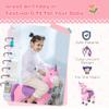 Qaba Ride On Real Walking Unicorn with Sparkly Horn, Soft Plush Ride On Rocking Horse Bearing 176lbs, Imaginative Interactive Toy for Kids, Unicorn Gifts view 3