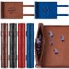 Sadnyy 4 Pcs Dice Mat Tray Rolling Mat with Zipper PU Leather Folding Scroll Bag Holder Polyhedral Dice Storage Table Christmas Game Accessories, Black Red Blue Brown view 1