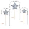30 PCS Silver Little Star Cupcake Toppers Glitter Twinkle Star Cupcake Picks Bridal Shower Cake Decorations for Wedding Engagement Baby Shower Kids Birthday Party Supplies Mixed Size view 2