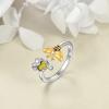 TIGER RIDER Open Adjustable Ring for Women 925 Sterling Silver Jewelry Gift for Women (Amber Bee) view 2