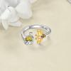 TIGER RIDER Open Adjustable Ring for Women 925 Sterling Silver Jewelry Gift for Women (Amber Bee) view 3