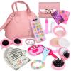 Learn2M Play Purse for Little Girls Ages 3-6, My First Purse Toy with Handbag, Makeup Set, Sunglasses, Smartphone, Wallet, Car Keys, Credit Cards and Fake Money view 1