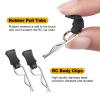 50 Pieces HobbyPark Universal RC Body Clips w/Pull Tabs Car Clips R Clips for All 1/10 1/12 Scale Redcat HPI HSP Exceed RC Car Parts Truck Buggy Shell Replacement, Silver view 3