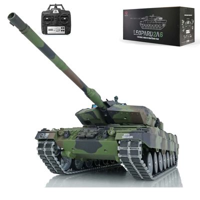 TOUCAN RC HOBBY Henglong 1/16 7.0 Leopard2A6 RC Tank 3889 Barrel Recoil Metal Tracks W/Rubbers