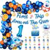 First Trip Around the Sun Birthday Decorations 1st Space Birthday Party Supplies with Cake&Cupcake Topper, Banner, Balloons Garland Arch Kit, Rocket, Astronaut,UFO Decor, 126 Pcs view 1