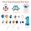 First Trip Around the Sun Birthday Decorations 1st Space Birthday Party Supplies with Cake&Cupcake Topper, Banner, Balloons Garland Arch Kit, Rocket, Astronaut,UFO Decor, 126 Pcs view 4