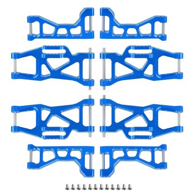 Hobbypark Front & Rear Aluminum Suspension Arms Set for Traxxas Maxx V1 Upgrades Replace 8929 8930 (Blue)