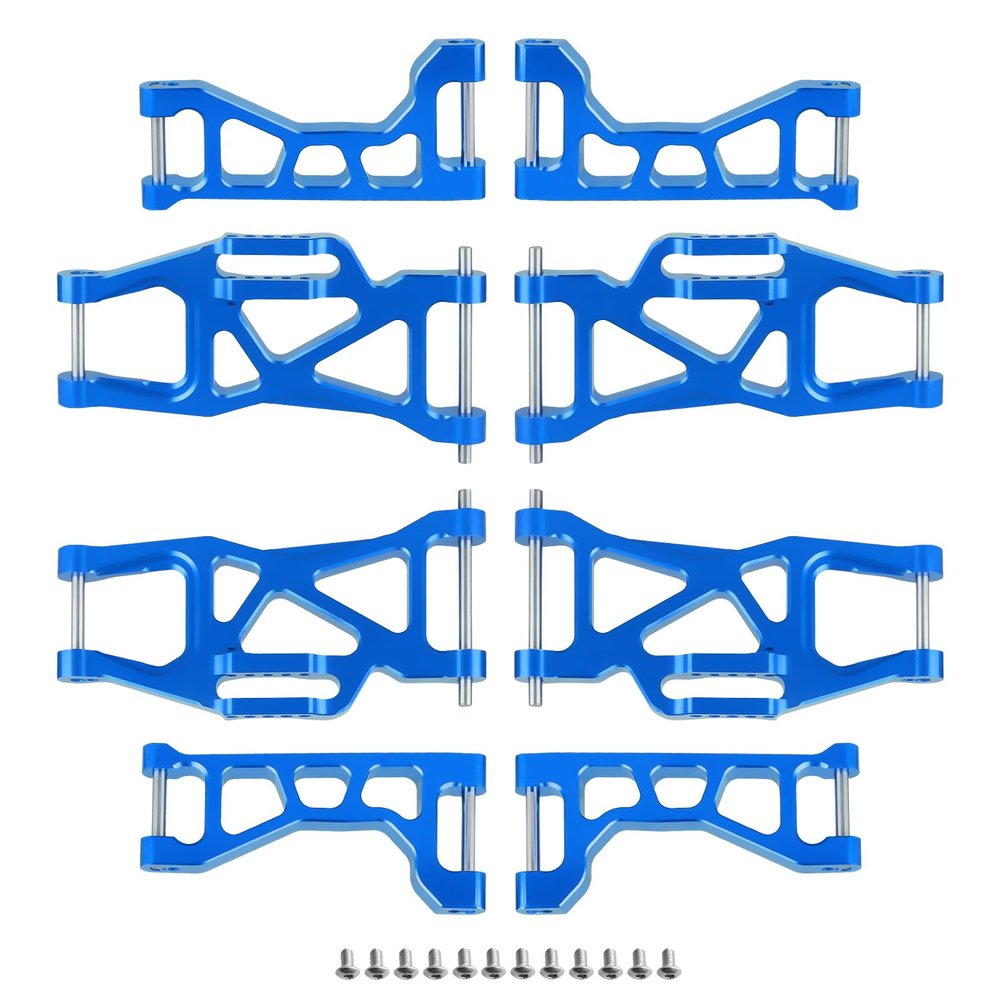 Hobbypark Front & Rear Aluminum Suspension Arms Set for Traxxas Maxx V1 Upgrades Replace 8929 8930 (Blue)