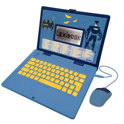 LEXIBOOK, Batman Educational and Bilingual Laptop French/English, Toy with 124 Activities to Learn Mathematics, Dactylography, Logic, Clock, Play Games and Music, JC598BATi1