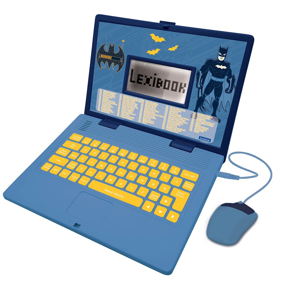 LEXIBOOK, Batman Educational and Bilingual Laptop French/English, Toy with 124 Activities to Learn Mathematics, Dactylography, Logic, Clock, Play Games and Music, JC598BATi1
