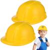 2Pcs Plastic Construction Hats Boys, Small Helmets Toys Toddles Yellow Hard Hats for Cosplay Construction Worker Costume Accessories for Kids Halloween Party Decors 49g/Each view 1