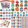 Funrous 192 PCS Christmas Party Favors Stationery Set Kids - Winter Holiday Classrooms Exchange Gifts Reward Prizes Bulk - Including Pencils, Notebooks, Eraser, Sticker(Classic) view 1