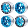 RCHUBAM 4Pcs 2.2" Beadlock Wheels Extended Width 35mm for 1/10 Axial Wraith TRX4 90046 RR10 RC Crawler Car (Blue+Black) view 2