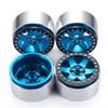 RCHUBAM 4Pcs 2.2" Beadlock Wheels Extended Width 35mm for 1/10 Axial Wraith TRX4 90046 RR10 RC Crawler Car (Blue+Black) view 4