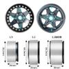 RCHUBAM 4Pcs 2.2" Beadlock Wheels Extended Width 35mm for 1/10 Axial Wraith TRX4 90046 RR10 RC Crawler Car (Titanium+Black) view 4