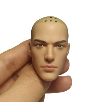 1/6 Scale Male Head Sculpt, Holy Monk Bald Head Carved for 12'' Soldier Action Figure Body Doll Collection (E)