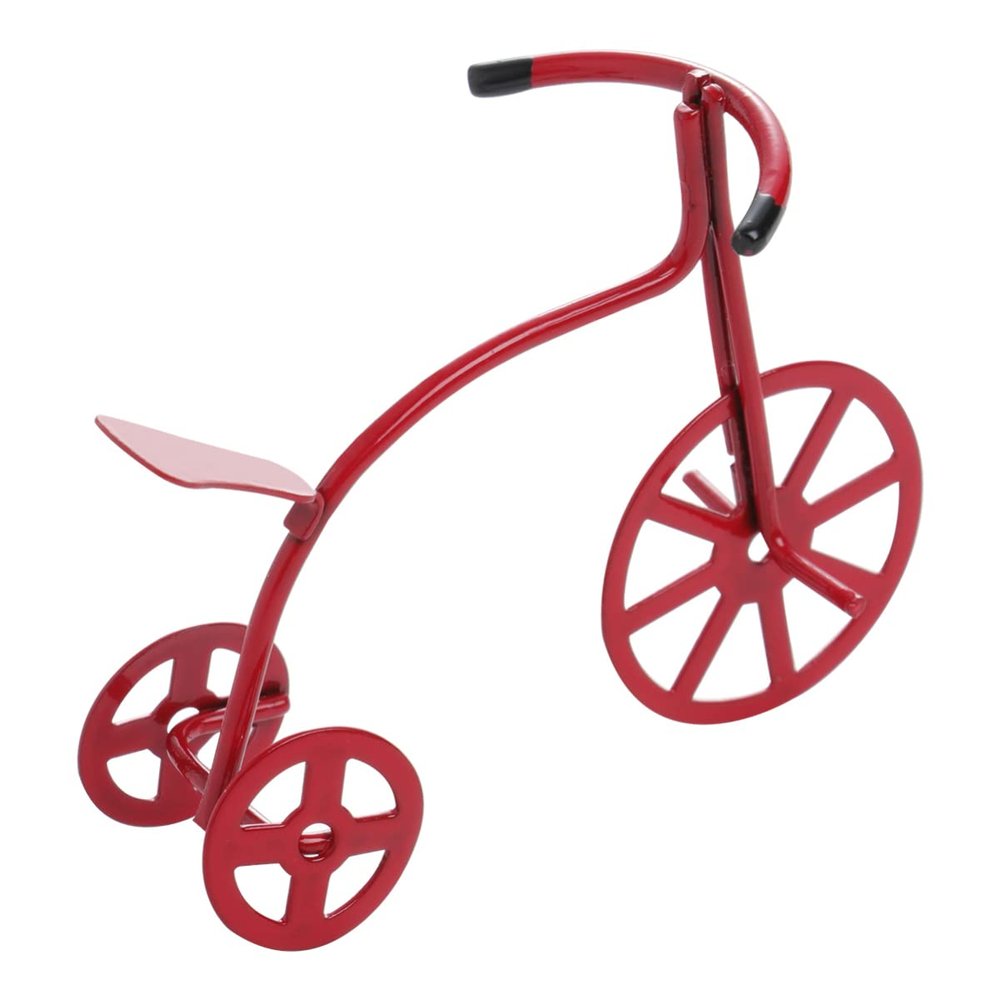 COHEALI Toy Model Tricycle Fairy Simulated Furniture Figurine Home/ Garden Housue House Mini Decoration Accessory Doll Dollhouse Lightweight Red Iron Adornment Bike Desk Friends Shop