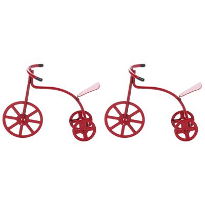COHEALI 2pcs Garden Red Adornment Miniature Ornament Fairy House/Furniture Friends Model Desk Doll Mini Accessory Car Lightweight Shop Home for Decoration Bike Housue Dollhouse Iron