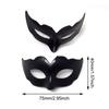Honbay 12PCS Plastic Mini Mask Supper Small Masquerade Mask Decorative Cake Toppers for Mardi Gras Halloween Party Decor (Black) view 2