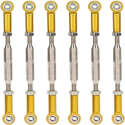 GORHLady RC Car Turnbuckle Rod, Adjustable Turnbuckle Rod Linkage, 88mm Push Rod Durable RC Truck 1/10 1/8 RC Buggy for RC Car Model-Golden