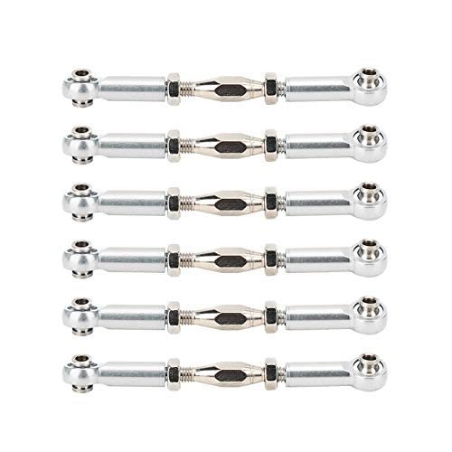 GORHLady RC Car Push Rod, 6Pcs Aluminum Alloy Adjustable Push Rods Compatible with 1/10 RC Car
