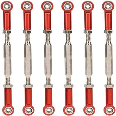 GORHLady RC Car Turnbuckle Rod, Adjustable Turnbuckle Rod Linkage, 88mm Push Rod Durable RC Truck 1/10 1/8 RC Buggy for RC Car Model-Red