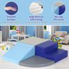 BLKMTY Climbing Toys for Toddlers 1-3, 4-Piece Foam Climb Blocks for Baby, Climbing Crawling Toys Soft Foam Blocks for Kids Crawling and Sliding Indoor Playground, PU Leather, Blue view 2
