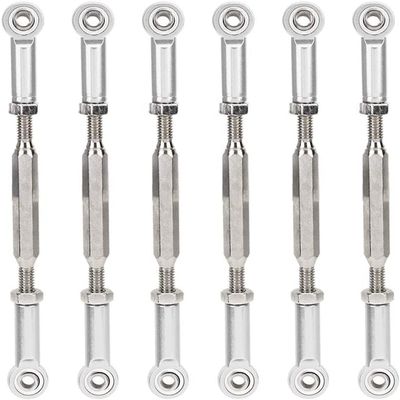 GORHLady RC Car Turnbuckle Rod, Adjustable Turnbuckle Rod Linkage, 88mm Push Rod Durable RC Truck 1/10 1/8 RC Buggy for RC Car Model-Silver