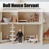 1/12 Scale Miniature Ceramic People Doll,Movable Mini Dollhouse Servant Doll Model with Stand for Doll House Dolls and Toys view 2