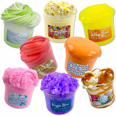 Slime Texture Sampler Pack (8 x 2.5oz) - Variety Textured Slime - Handmade in USA - Dope Slimes