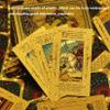 Jayiaine Tarot Cards Deck, Water Proof with Guidebook Divination Cards, 80 Fortune Telling Game Set for Family Reunion Beginners Expert Readers for Christmas Birthday, Gold view 3