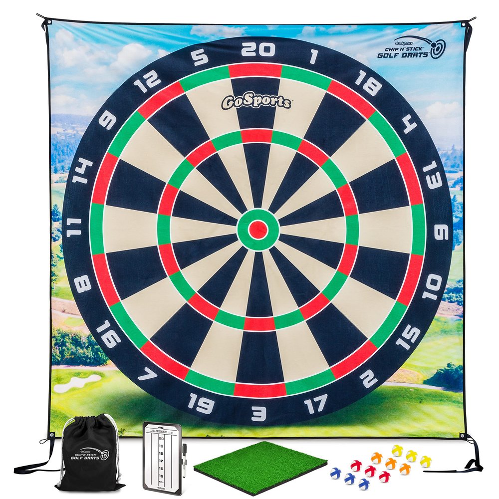 GoSports Chip N' Stick Golf Games with Chip N' Stick Golf Balls - Giant Size Targets with Chipping Mat - Choose Classic, Darts or Islands