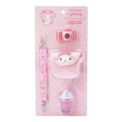 SANRIO My Melody Accessory Set, Character Outing Accessory Set, 2.2 x 0.6 x 1.6 inches (5.5 x 1.5 x 4 cm), Ages 3 and Up, Includes Camera, Bag, Drink, Shoulder Strap