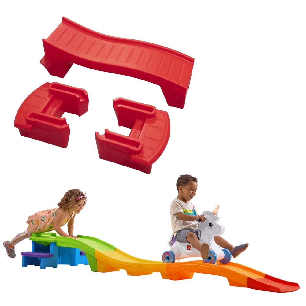Step2 Unicorn Up & Down Roller Coaster and Farther & Faster Coaster Track Expansion Pack Second Edition, Kids Ride on Toy, Push Car, Indoor/Outdoor Playset, 3 Feet of Track, Toddlers 2-5 Years Old