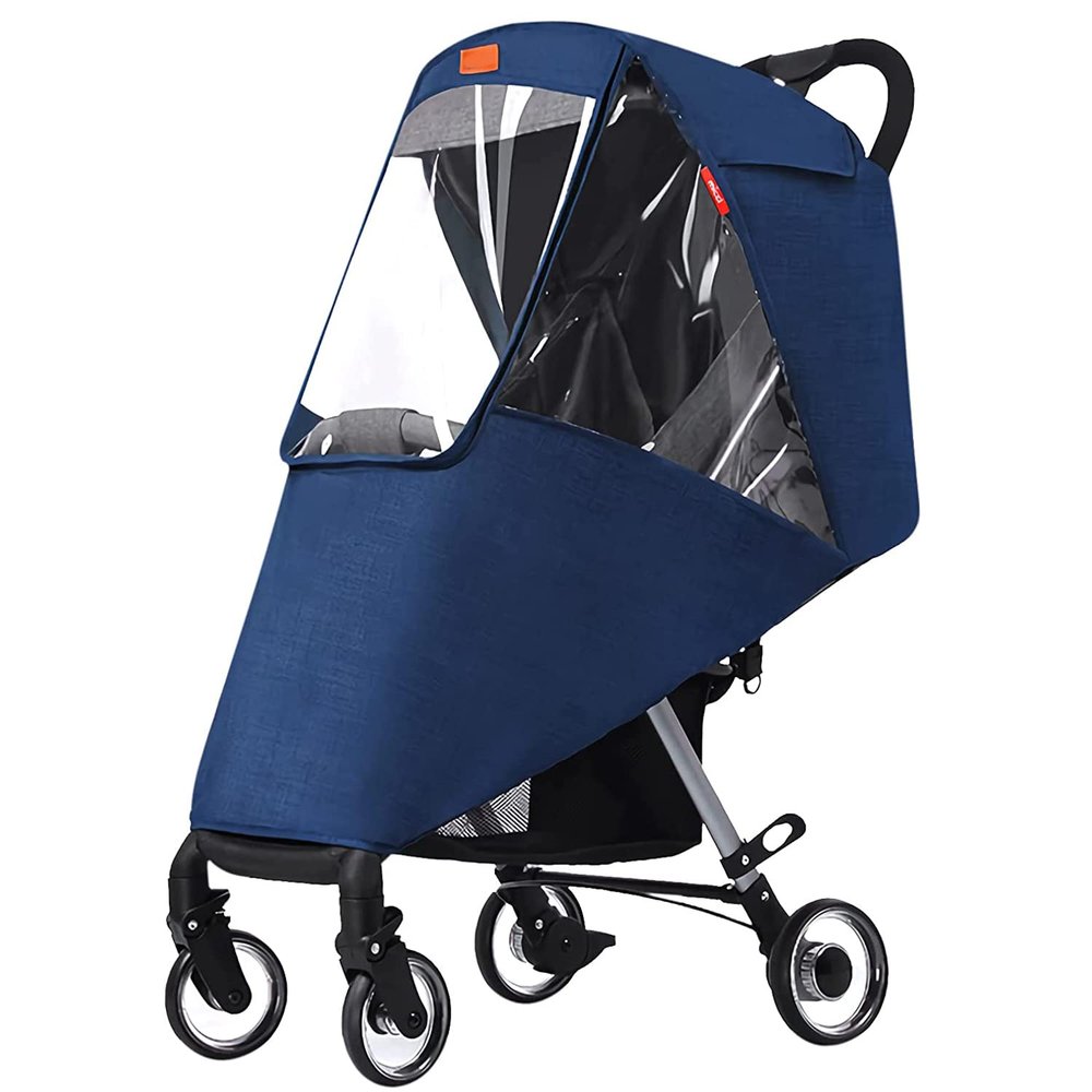 Stroller Rain Cover Universal Pram Buggy Rain Shield Waterproof Stroller Weather Shield Baby Pushchair Cover with Canopy Window